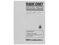 Bowers & Wilkins DM7-Owners-Manual